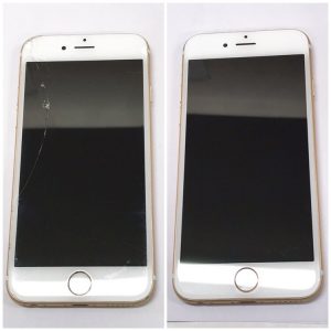 iphone6s ガラス割れ パネル交換(白)