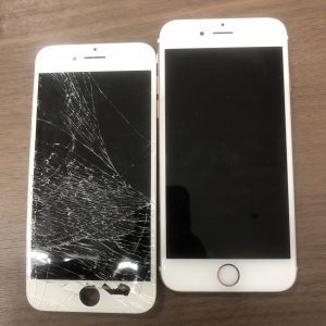 長野市 iPhone6s パネル交換 画面バキバキ