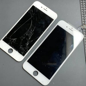 iPhone6 液晶交換 画面ひび割れ 液晶漏れ