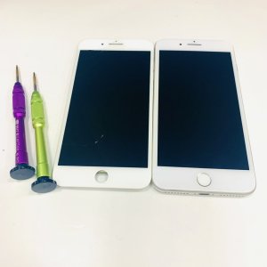 iPhone7Plus フロントパネル交換修理　画面バキバキ
