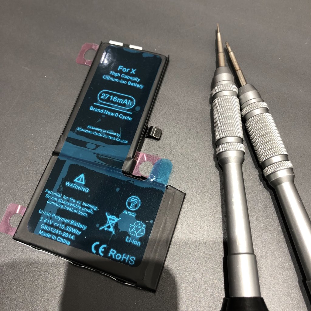 iphoneX バッテリー交換
