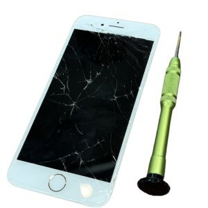 iPhone8　ガラスパネル交換　バキバキ