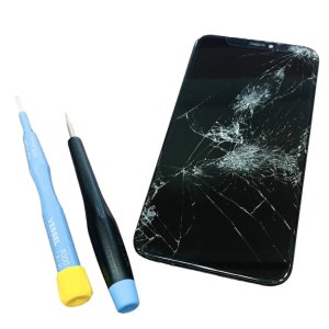 iPhoneX　フロントパネル交換修理　画面バキバキ