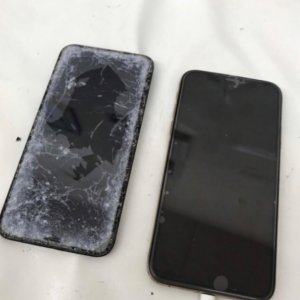 iPhoneX　落下後画面破損　液晶交換