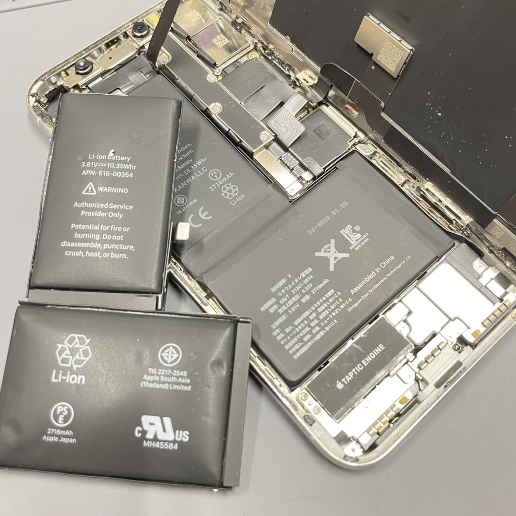 iPhoneX バッテリー交換 膨張