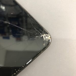 iPhoneX　落下角亀裂　液晶交換