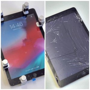 【iPadAir 第1世代 フロントパネル交換】ガラスが粉砕している状態でもiPhone修理SHOP前橋店なら即日修理でお渡し可能です!!｜高崎市中泉町