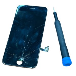 ホームボタン付近が割れたiPhoneSE2　フロントパネル交換