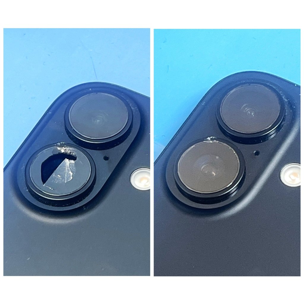 【iPhone16 アウトカメラレンズ交換】割れたレンズでも諦めないで…修理で改善できます!!|高崎市井野町