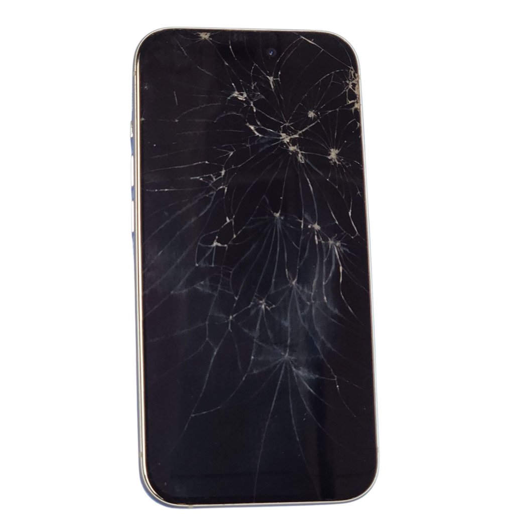 【iPhone15 フロントパネル交換】仕事中に落としてしまい画面がバキバキに、、いまは操作ができるけどとても不安!! | 根室市鳴海町