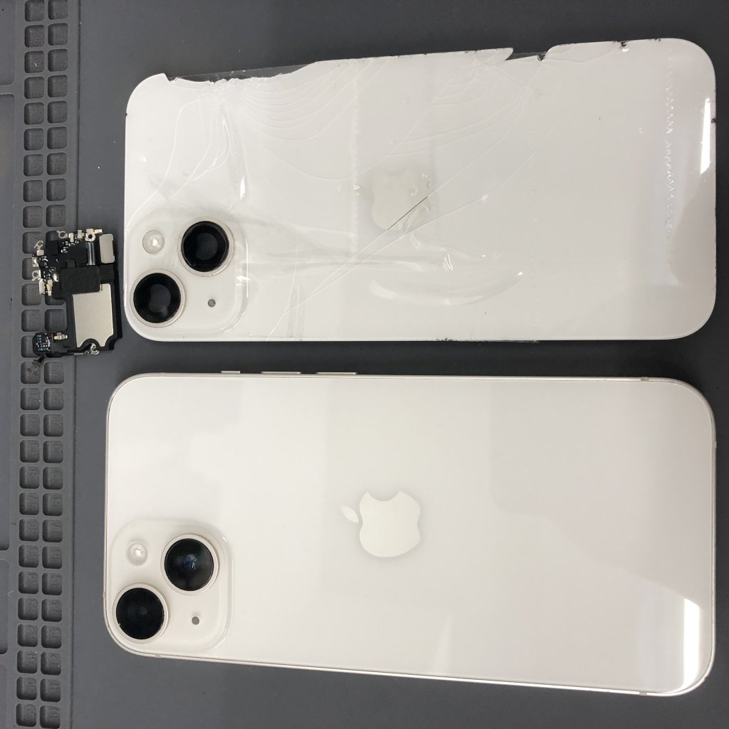 【iPhone 14 /バックパネル交換修理&イヤースピーカー交換修理】を埼玉県日高市武蔵台からお越しのお客様よりご依頼いただきました