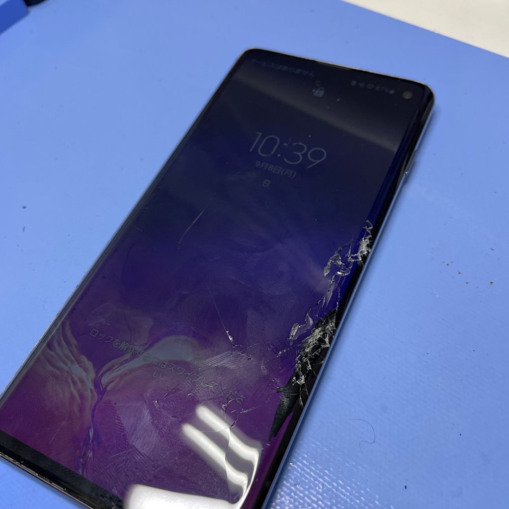 Android携帯 サムソン ギャラクシー 落下大破 液晶交換| 守谷市松前台| 保険会社提出用の修理内容報告書も作成しております！
