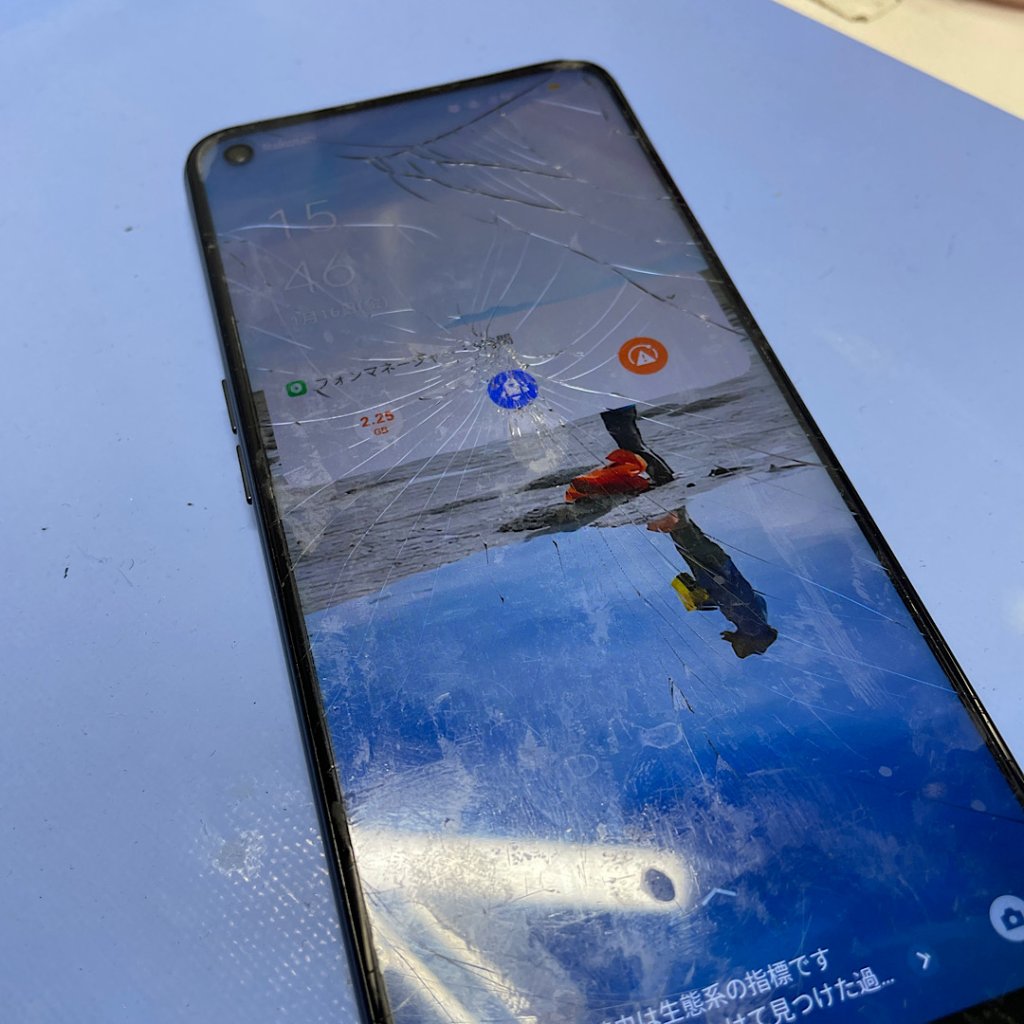 OPPO オッポ 現場で落として破損 パネル交換| つくばみらい市紫峰ヶ丘| ご予約にて当日修理いたします！