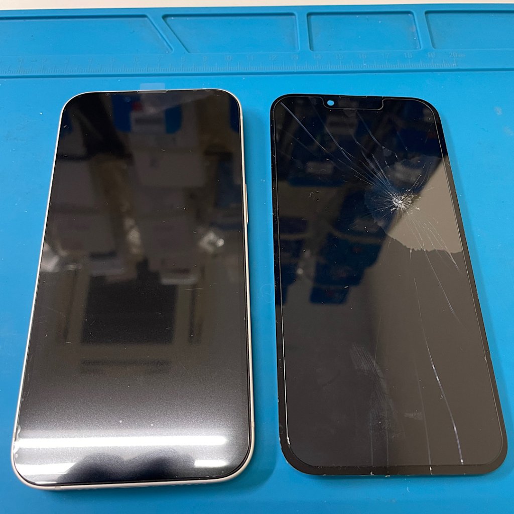iPhone16 電車内で落として踏まれる 液晶交換｜牛久市| iPhone16シリーズの液晶交換も即日お渡しで修理対応しております‼︎