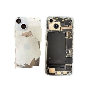 iPhone15 背面ガラス破損 バックフレーム交換