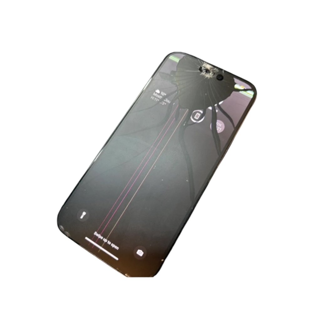 iPhone14promax 画面割れ 液晶漏れ交換