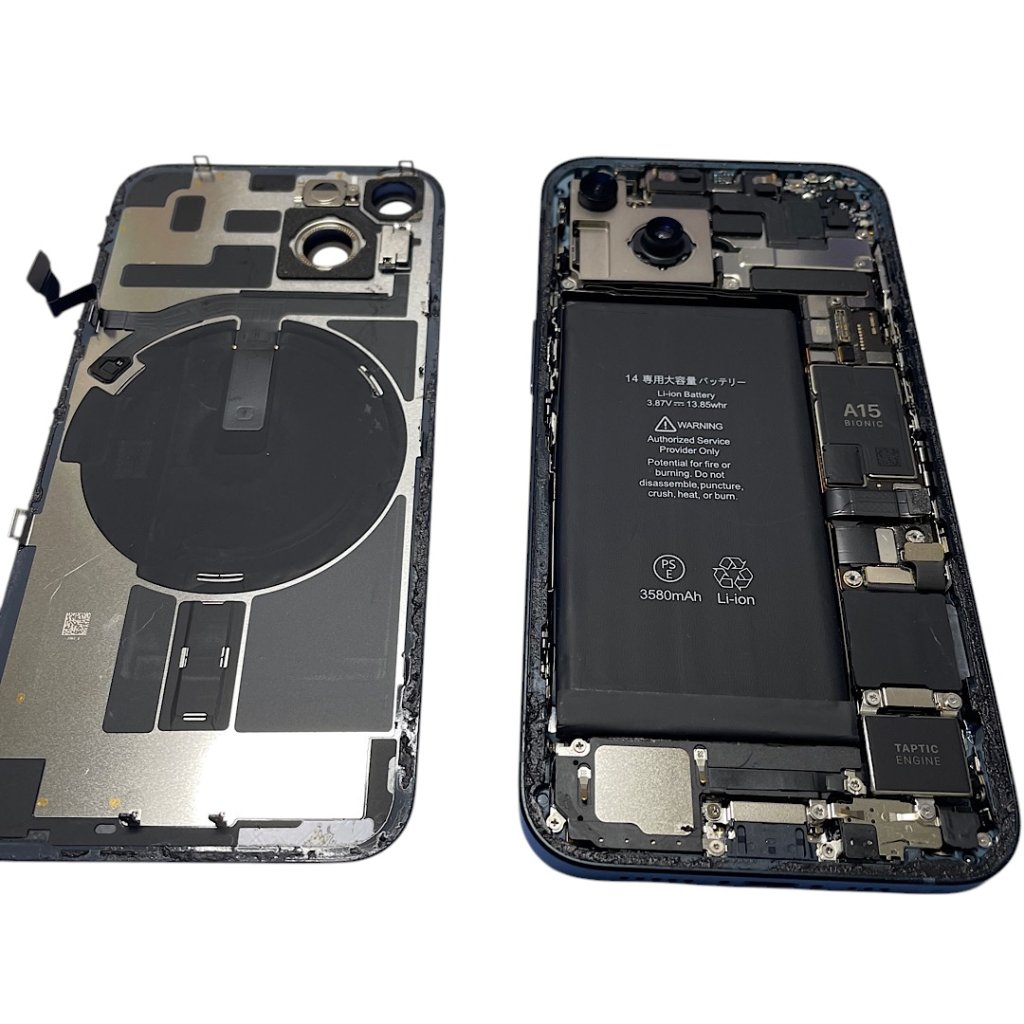 iPhone14液晶パネル交換| 守谷市中央| バッテリー交換も即日お渡しの修理対応しております！