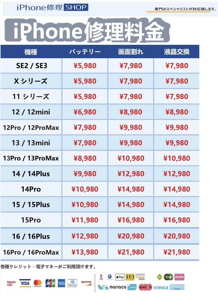 スマホ修理キャンペーンiPhone版