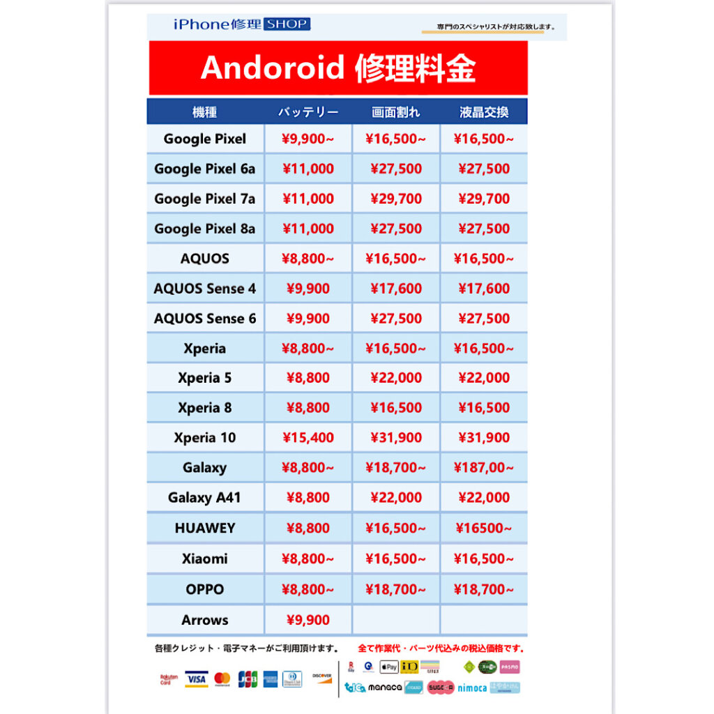 Androidスマホ修理キャンペーン