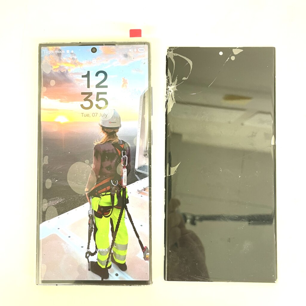 【Galaxy S23 Ultra 液晶交換】落下で大きく割れた画面を1日で交換修理！｜前橋市古市町
