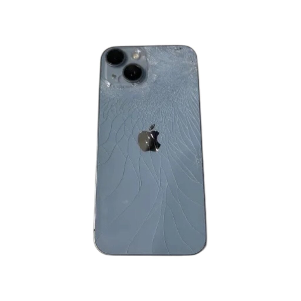iPhone14 バキバキに割れた背面ガラスのバックパネル交換