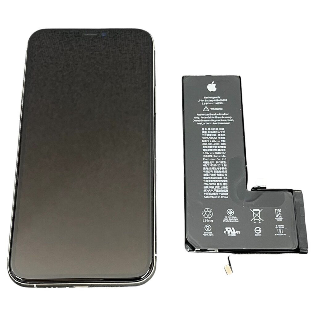 iPhone 11 Pro バッテリー交換修理｜最大容量77%→100%に改善